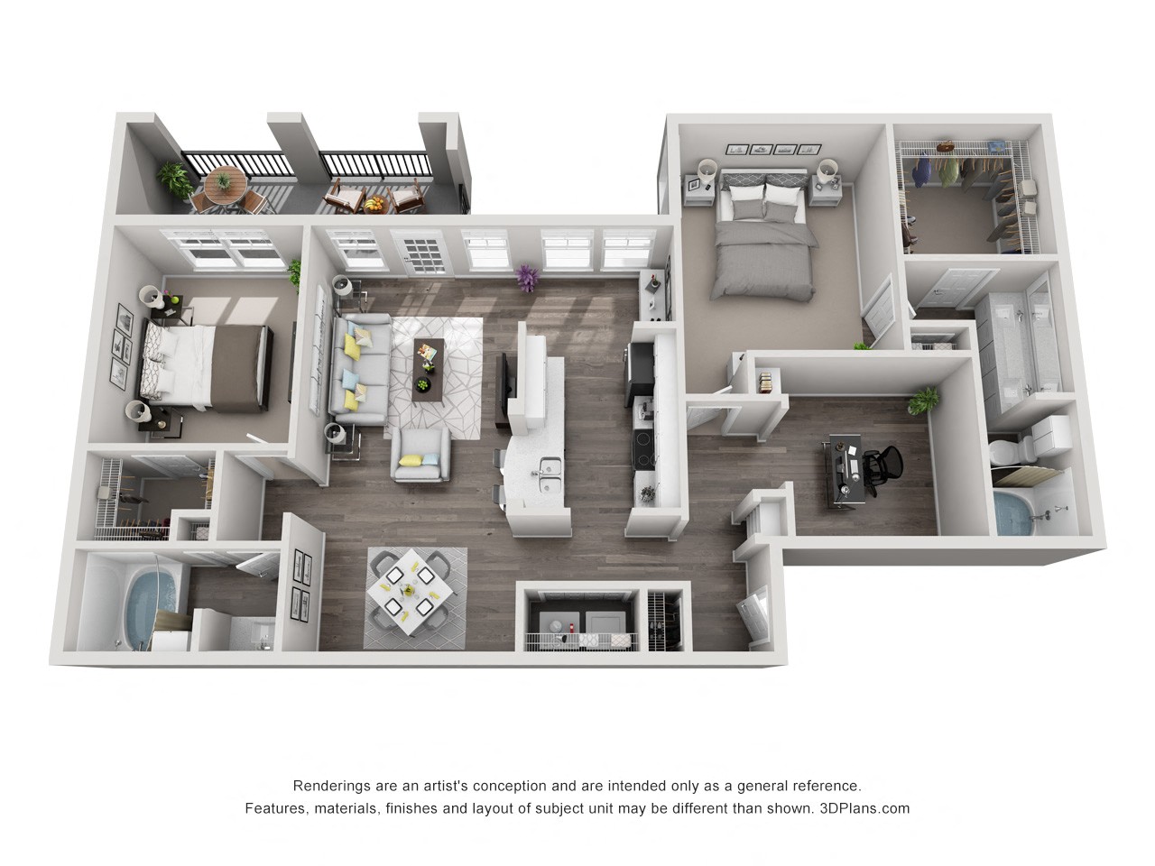 Floor plan layout diagram for 2C